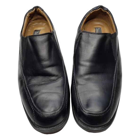 Bass & Co. | Ulysses Black Genuine Leather Square Toe Classic Slip On Loafers 11 - Picture 4 of 12
